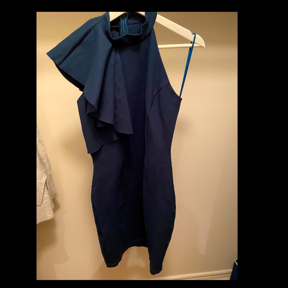 Dark teal haltered dress